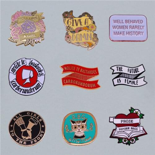 Interesting Metal Enamel Badge Feminism Brooch Denim Jacket Backpack Pin Decoration Given Friends And Fans Gifts