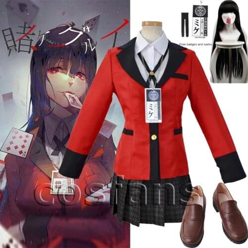 Jabami Yumeko Cosplay Shoes Kakegurui Compulsive Gambler Yumeko Jabami Cosplay Costumes and Wigs Halloween Woman Party Dress