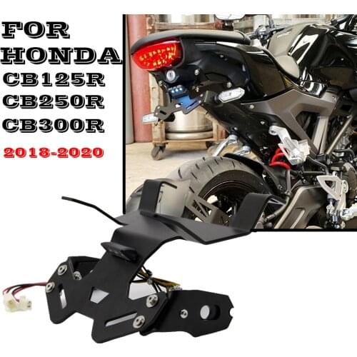 Motorcycle License Plate Bracket Holder Mount LED Light for HONDA CB125R CB250R CB300R 2018-2020