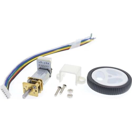 DC 6V Encoder Motor Gear N20 Micro Gear Motor Electric Mini Motor with 34mm Wheel Screws Mounting Bracket Coupling Kit