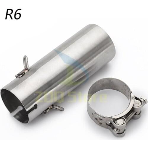 Slip on Modified Motorcycle Exhaust Middle Link Pipe Motorcross Muffler Escape Moto Racing Stainless Steel Bike For Yamaha R6
