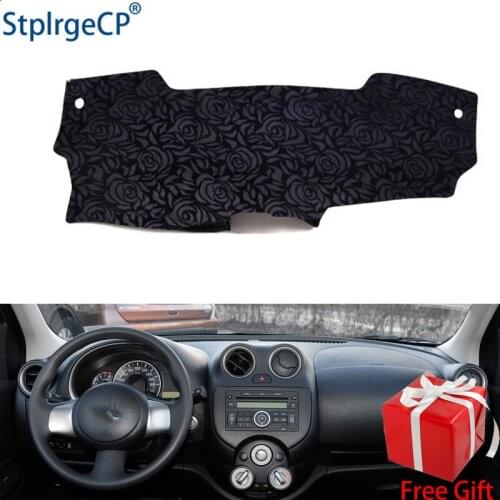 Rose Pattern Non-slip Car Dashboard Cover Dash Mat Pad DashMat ANti-UV Car Sticker for Nissan MARCH Micra K13 2010-2016 Styling