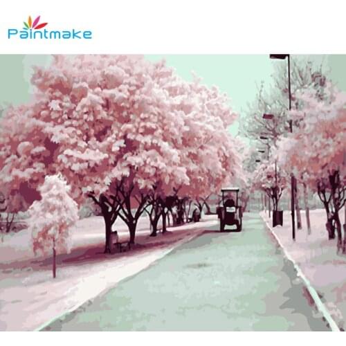 Paintmake landscape DIY Painting By Numbers Path Oil Hand Painted On Canvas Tree For Home Wall decor Art Picture Gifts