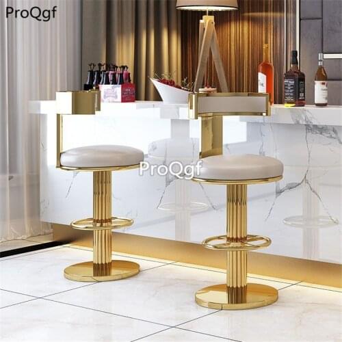 Prodgf 1Pcs A Set Nordic Stainless Steel Light Luxury Bar Chairs