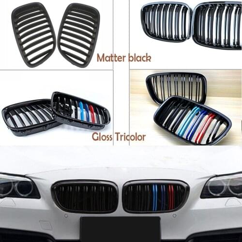 1set Carbon Fiber/Black Front Bumper Racing Grills Kidney Grilles For BMW F07 5 Series GT GT5 530d 535i 550i M Power Accessories