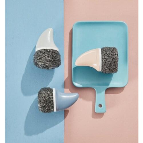 Shark Handle Steel Ball Suction Card Cleaning Ball Stainless Steel Steel Ball Pot Cleaning Brush Sanitary Pot Brush