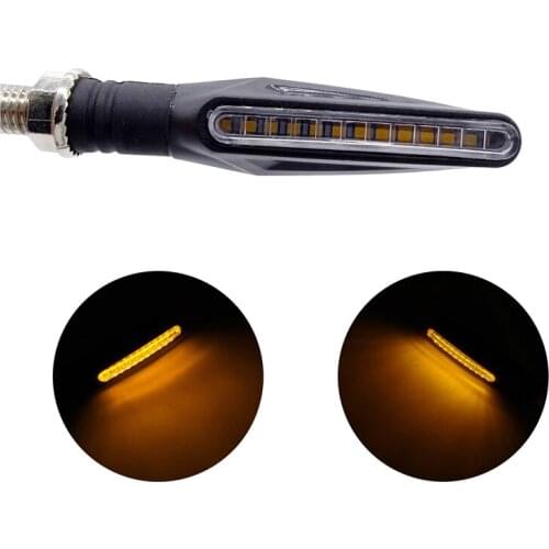 2 Pcs Universal Motorcycle LED Flexible Turn Signal Indicator Amber Light for Harley YAMAHA Honda Kawasaki Suzuki