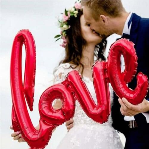 Wedding Balloons Ligatures Love Letter Foil Balloon Anniversary Valentines Birthday Party Decoration Photo Booth Props