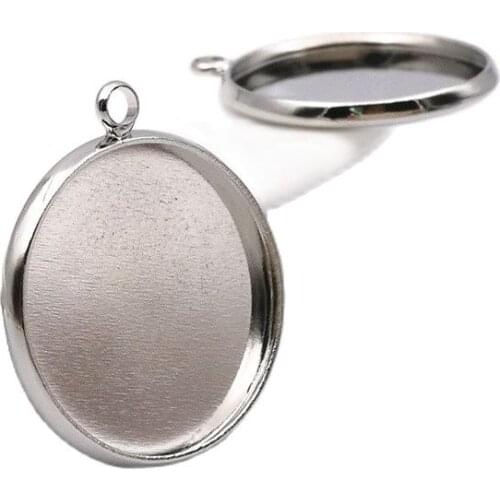 100pcs/lot 10/12/14/16/18/20mm Copper White K blank Tray Charms Single Pendant Cameo Cabochons Base Setting Accessory Findings