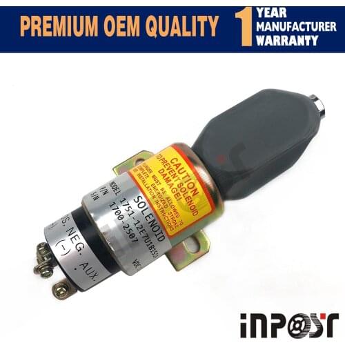 1751-12E7U1B1S1A, 1700-2507 12v Fuel Stop Solenoid with 3 terminals