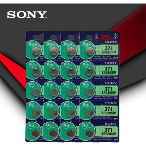 20pc Sony 100% Original 371 SR920SW 920 1.55V Watch Battery SR920SW 371 Button Coin Cell MADE IN JAPAN