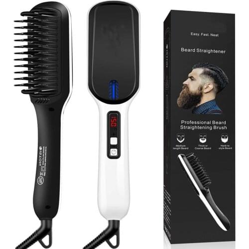 2020 Electric Beard Straightener Multifunctional Hair Straighten Iron Comb Brush Safe Quick Hair Styler Anti-scald For Men