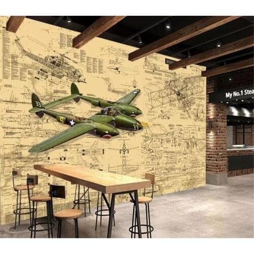 Beibehang Customized 3D wallpaper airplane fighter sofa bedroom TV background papel de parede 3d para sala atacado