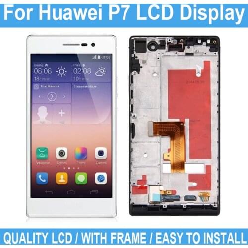5.0" For Huawei P7 P7-L00 P7-L05 P7-L10 LCD Display Touch Screen For Huawei Ascend P7 Display Digitizer Assembly With Frame