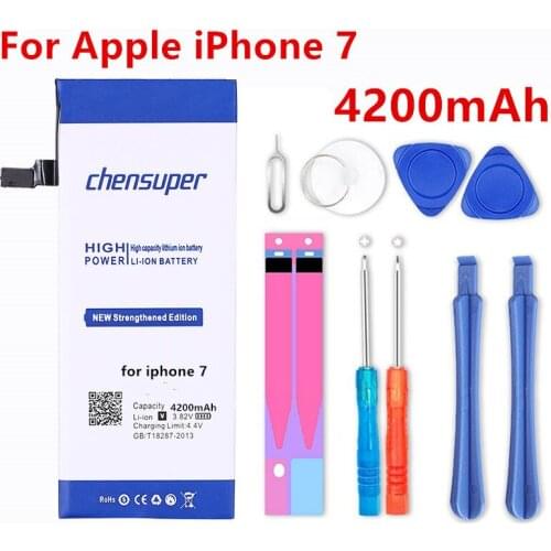 Chensuper Larger Capacity 4200mAh Battery for iphone 7 for iphone7 for iphone 7G for iphone7G Batteries tools+Sticker