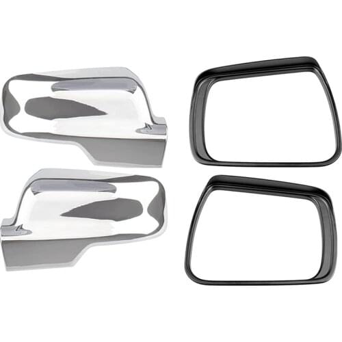 Rearview Mirror Cover for Dodge Ram 1500 2021 2020 2019 Rear View Mirror Rain Eyebrow Guard Car Accessories Silver+Black