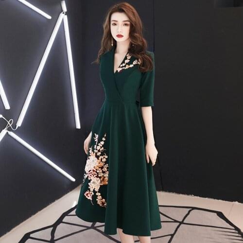 Elegant Gown A-line every day Dresses Embroidery Evening Dresses Women Party Women Evening Dress Vestidos