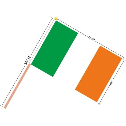 Free shipping 100pcs/lot flag with 14cm*21cm Ireland hand flag Ireland flag