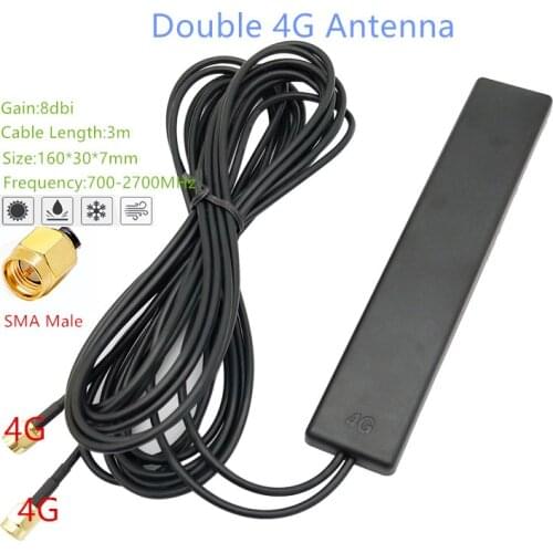 Full Netcom GSM 3G 4G LTE patch antenna router network card antenna dual SMA internal pin interface double connector 3m cable
