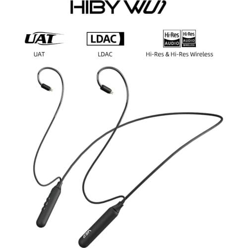 HiBy WU1 QCC5125+AK4331 DAC Neckband Bluetooth 5.0 Earphone cable MMCX 0.78mm with mic UAT/SBC/AAC/aptX/apt HD/apt LL/LDAC