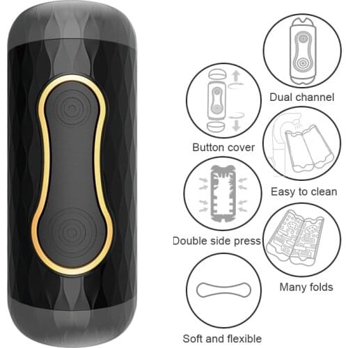 Flip Hole Artificial Vagina Real Pussy Masturbation Cup Dual Head Sucking Male Masturbator Sex Machine Adults Sex Toys For Men