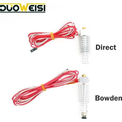 J-head Hotend Wade Hot End Extruder For E3D V5 3D Printers Parts 1.75mm Filament Direct Short Nozzle Fan Part 12V40W DIRECT