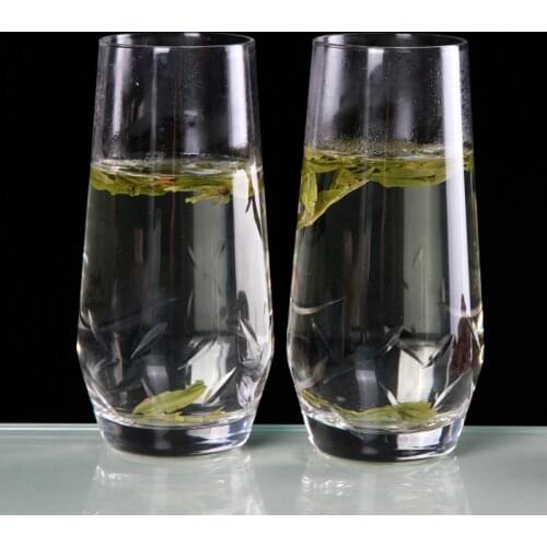 Creative heat-resistant crystal glass household transparent cup green tea cup milk cup set two 401028