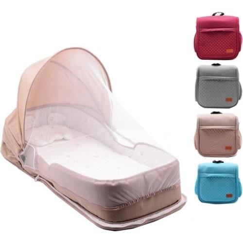 Multifunction Portable Baby Bed Travel Sun Protection Mosquito Net Bebe Cribs Foldable Breathable Cunas Mummy Bag Infant Nest