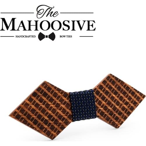 Mahoosive Men Handmade Hardwood Wooden Bow Tie Marriage Wedding Krawatte Bow Ties For Men Butterfly Cravat Wood Bow Tie