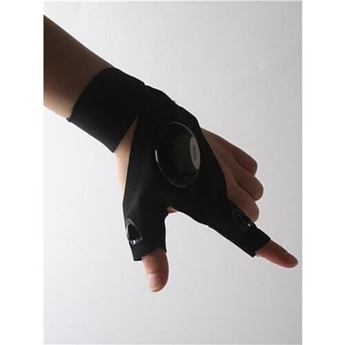 Night Light Waterproof Fishing Gloves With LED Flashlight Rescue Tools Outdoor Gear Cycling Practical Durable Fingerless Gloves