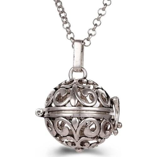 New Various Mexico Styles Aroma Locket Pendant Copper Vintage Music Ball Pregnancy Necklace Essential Oil Diffuser Charm Jewelry