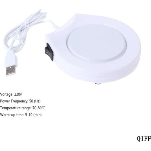 Portable USB Electric Powered Drink Cup Warmer Pad Plate For Office and Home Use Mar28