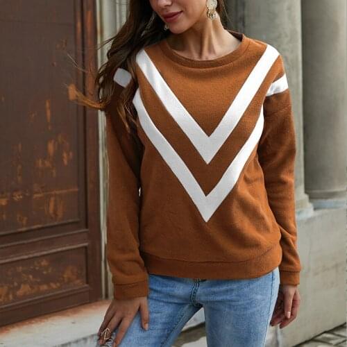 Pdfmily 3 Colors V Patchwork Casual Hoodie 2019 Women Winter Autumn O-Neck Long Sleeve Sweatshirts Streetwear Loose Pullover Hoodies Female Casual Coat 09013