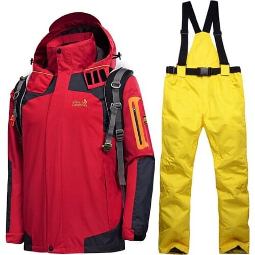 Russian Winter Ski Suits for Men Waterproof Thermal Snowboard Snow Jackets Snowboarding Jacket and Pants Men Skiing Clothes Sets