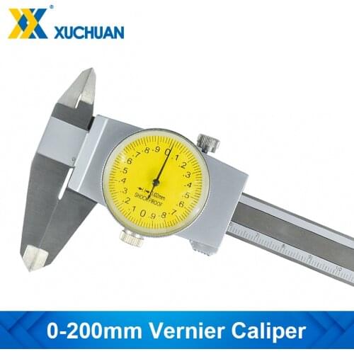 Caliper 0-150/200mm 0.01 0.02mm Dial Caliper Shockproof Dial Gauge Stainless Steel Vernier Caliper Micrometer Measure Tool