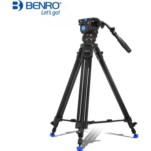 Benro BV4 Video Tripod Professional Auminium Camera Tripods BV4H Video Head QR13 Plate Carrying Bag Max Loading 4kg