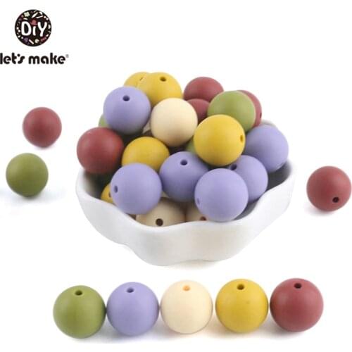Silicone Beads Round Candy Color 500PC Baby Teether 12mm Accessories Infant Necklace Pendant DIY Nursing Bracelet Kids Beads