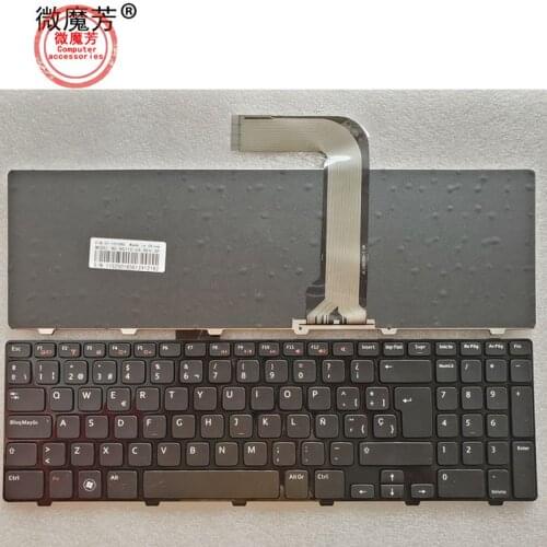 " SP Teclado Spanish keyboard For Dell for Inspiron 15R N5110 M5110 N 5110 laptop keyboard BLACK FRAME BLACK "