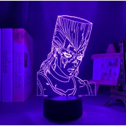 3d Led Light Anime for Bedroom Decor Light Birthday Gift Manga Jojo Night Lamp JoJo Bizarre Adventure Jean Pierre Polnareff