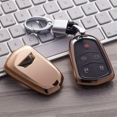 TPU Car Key Cover with PU Leather Key Holder For Cadillac ATS ATS-L CT6 CTS DTS XT5 ESV XLS SRX STS XTS ELR Car Accessories