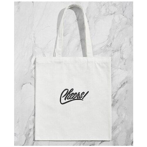 Cheers women hipster street style Minimalism tote bags Canvas bag shopping bags Travel bag Cosmetic bag handbag with zipper
