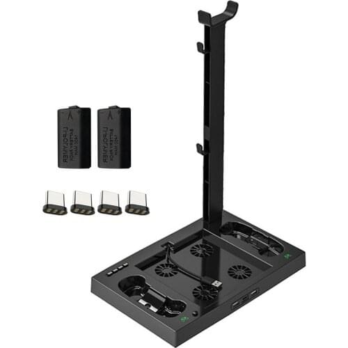 Vertical Stand with Cooling Fans For Xbox Series X Controller Console Charging Station Handle Charger Bracket With 2 Battery HOT