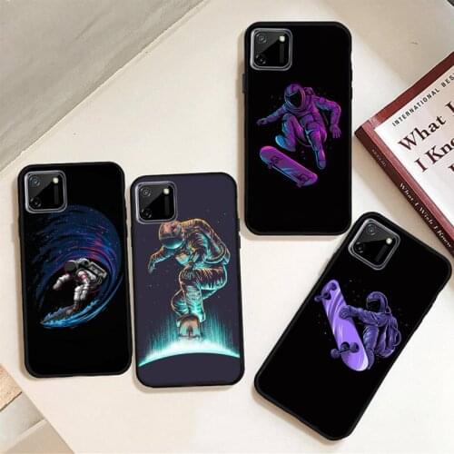 Funny Space Astronaut Skateboard Phone Case For Oppo Reno2 Z 2Z A1k 3s 71 83 Realme5 XT R9S Plus 15 17 Pro F11 11pro