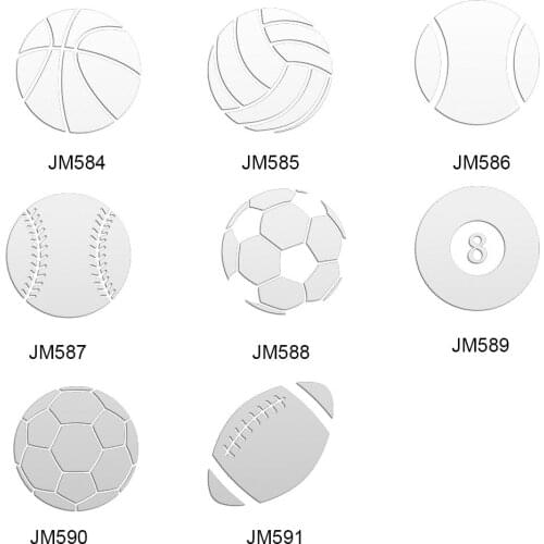 JM584-JM591 Sports Ball Bathroom Washroom Decoration 3D Removable Self Adhesive Acrylic Mirror Wall Sticker