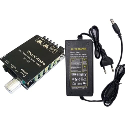 ZK-1002 HIFI 100WX2 TPA3116 Bluetooth 5.0 High Power Digital Amplifier Stereo Board AMP Amplificador Home Theater