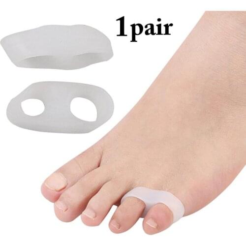 1 Pair Kapmore Toe Separator 2 Holes Silicone Soft Elastic Toe Spacer Toe Straightener Nails Finger Separator for Adult