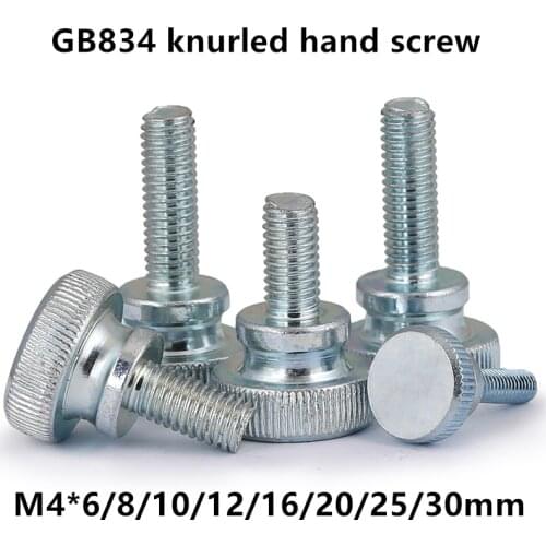 10pcs M4 GB834 Step Knurled thumb screw Hand tighten Curtain wall Glass Lock Screws Thumbscrews M4*6/8/10/12/16/20/25mm