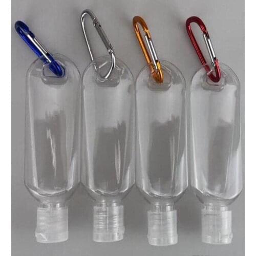 1000pcs/lot 30ML Empty Refillable Bottle With Key Ring Hook Clear Transparent Plastic Hand Bottle For Travel Bottle