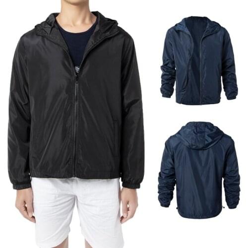 2019 Spring Autumn Fashion Jacket Mens Hooded Casual Jackets Male Coat Thin Men Coat Outwear Jacket Men Windbreaker