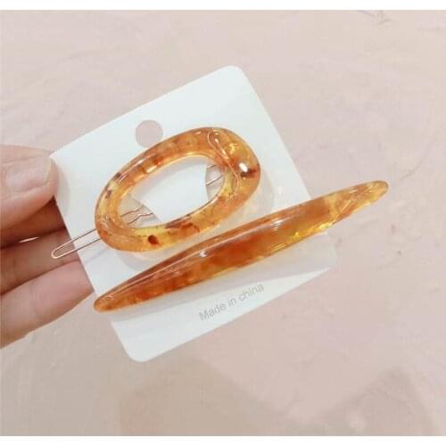 2021 New Vintage Acrylic Resin Oval Shape Barrettes Hair Clips Sets For Women Fashion Hair Accessories Hairpins Wholesale